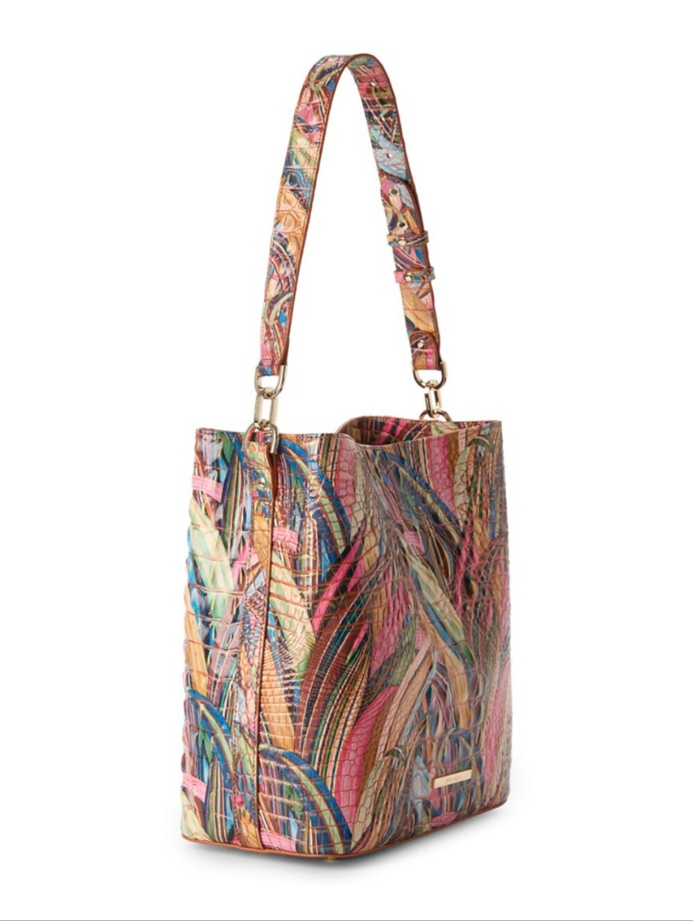 Brahmin Croc Embossed Celina Bucket Bag. Leather. NEW With Tags - Picture 3 of 14